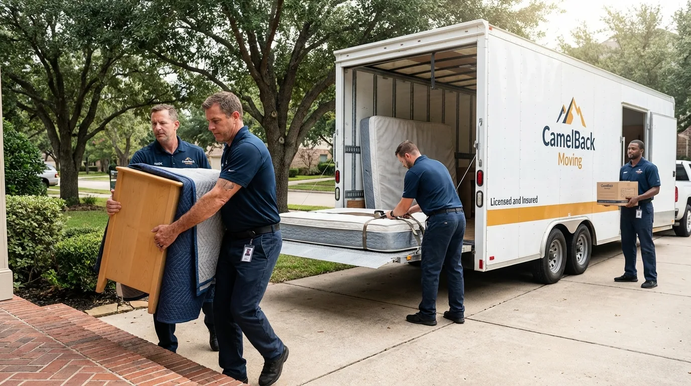 Crew loading residential truck for cross-state move from Catskill, NY